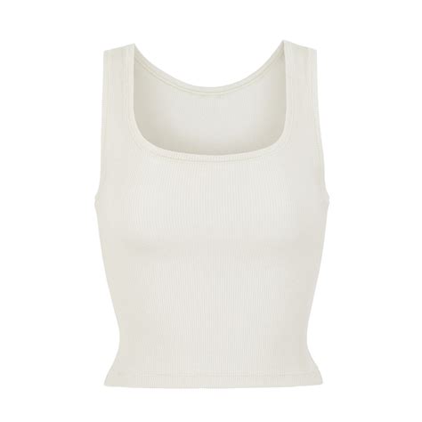 Versace White Ribbed Tank Top 